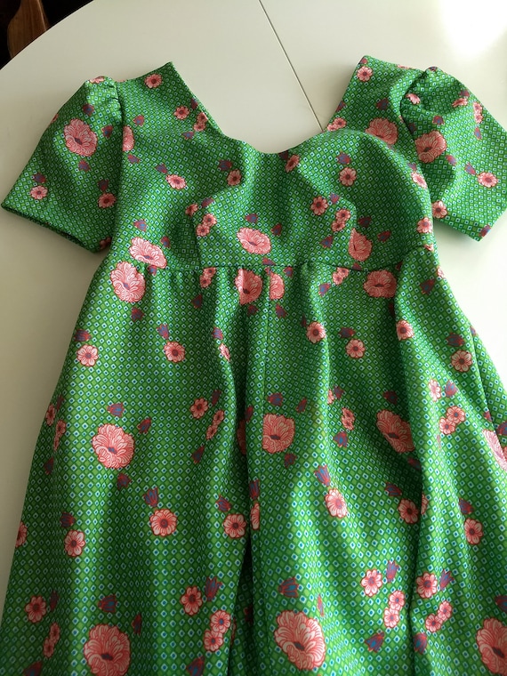 Vintage Empire Waist Dress, Apple Green