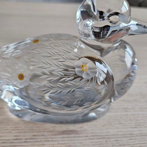 St Louis Crystal France For La Tour D'Argent Restaurant / Crystal Duckling Paperweight / Gift