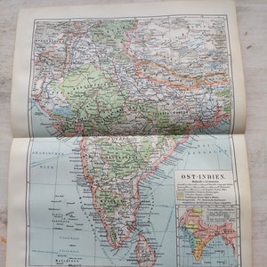 East India, Original Lithograph from Meyers Konversations Lexikon, 1896