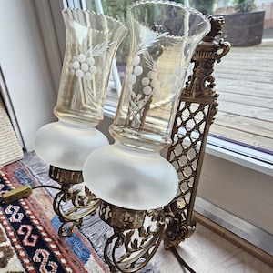 Pair Art Nouveau Brass Sconce Lights/Mission and Craftsman