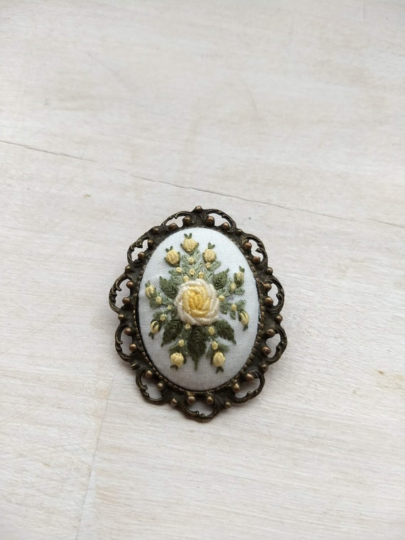 Beautiful embroidery brooch