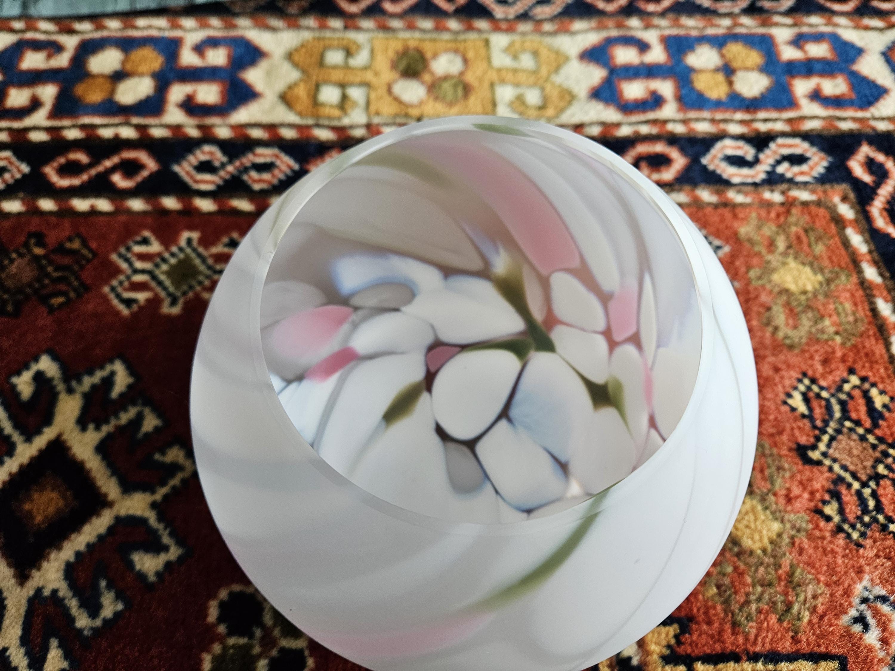 ◆ BODA Zelda footed bowl ボダ ガラスボウル 80s ◆ Monica Backström Zelda footed glass bowl, Boda Sweden 1970s-80s