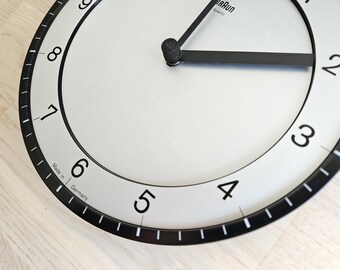 Vintage Braun Wall Clock: Silver & Black Minimalist Design - Etsy
