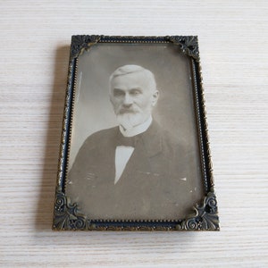 Classic Antique Scandinavian Picture Frame / Black and White Gentleman Picture / Ornament