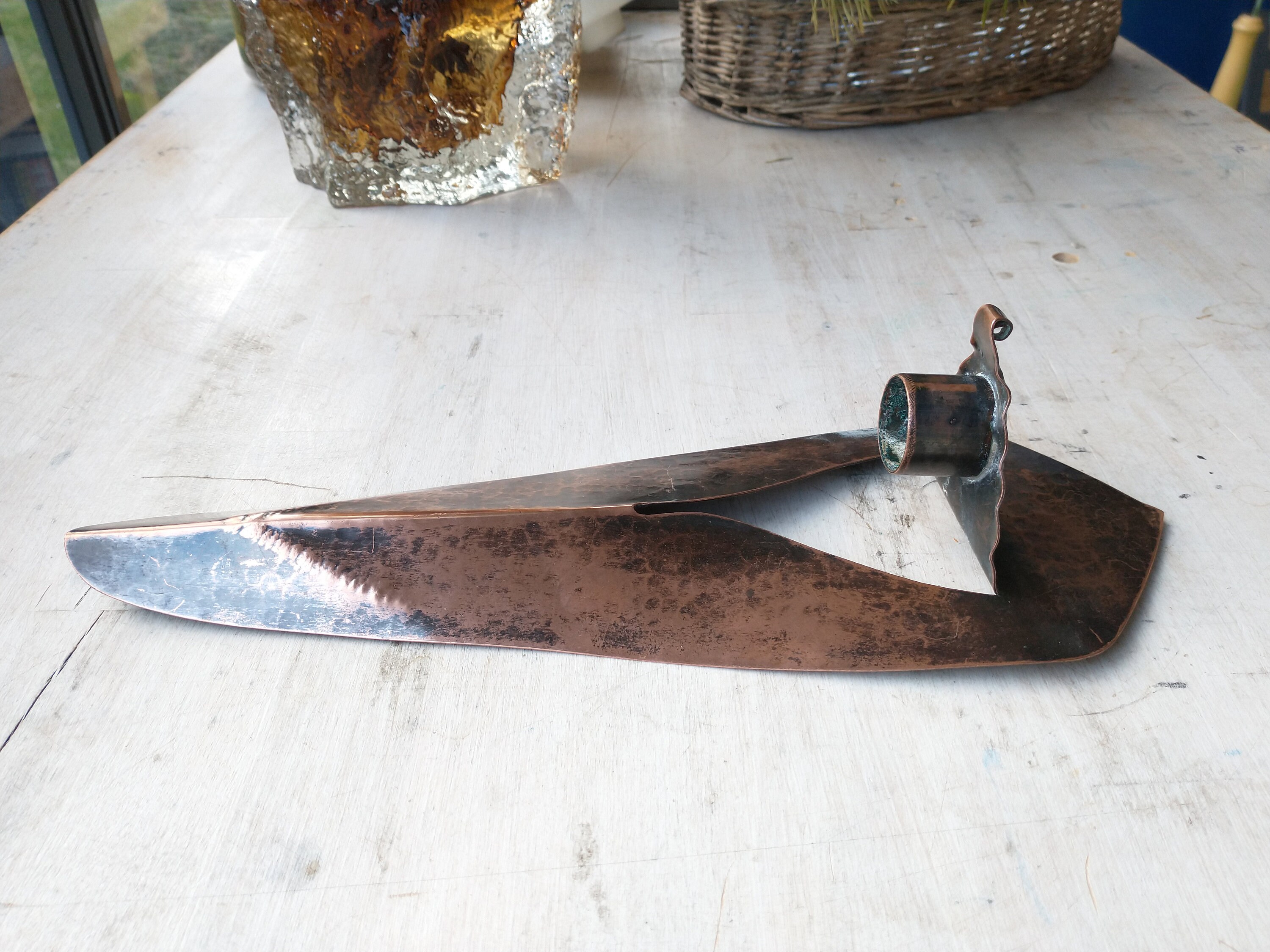 Unique Hammered Copper Candle Sconce Etsy