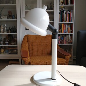 Mid-century IKEA Desk Lamp / White and Black / Scandinavian Design / Funky