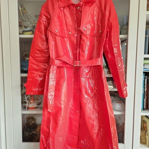 Vintage Hebo Lady's Raincoat/Red and Shinny/Nostalgia