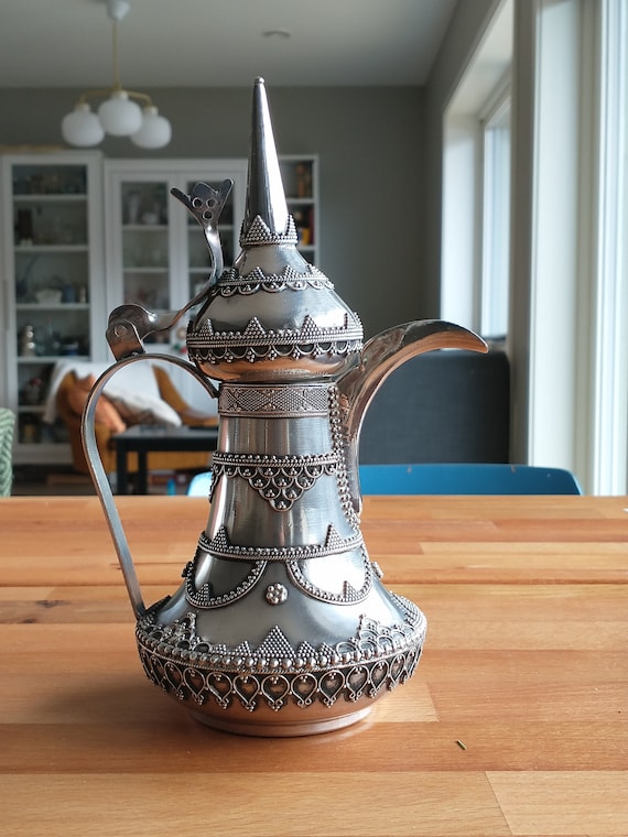 Dallah, Arabic Coffee Pot, 925 Silver, Antique, Ornament, Gift -  Israel