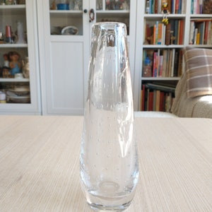 Mid-century Nordic Air Glass Vase with Air Bubbles / Scandinavian Design