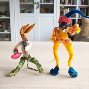 Vintage Chenille Easter Ornaments: Bunny & Figure