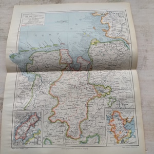 Oldenburg City Map, Original Lithograph from Meyers Konversations Lexikon, 1896