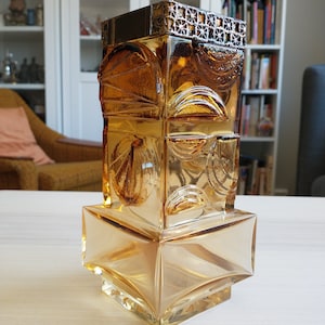Kumela Finland Crystal Vase/Pentti Sarpaneva/ Honey-Yellow/Nordic Design
