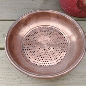Solid Copper Colander, Farmhouse, Hytte, Country Decor, Gift