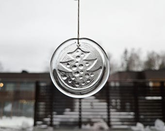 Pair Small Scandinavian Christmas Ornaments/Christmas Tree/Sun Catchers