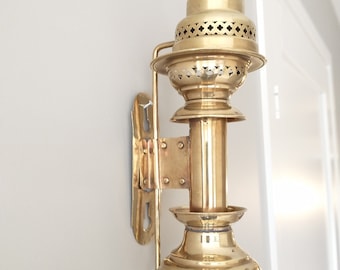 Applique Murale Train En Laiton - Lampe D'ambiance Vintage, Occasion En Bon état
