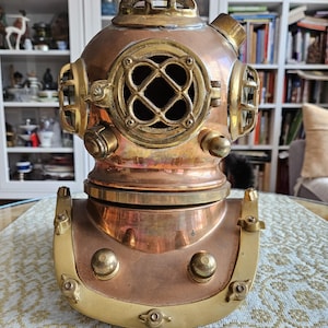 Solid Brass Copper Replica Divers Helmet/Man Cave/Gift