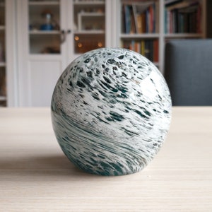 Vintage Glass Art Paperweight: Planet Sphere Ornament
