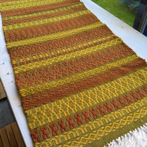 Norwegian Hand Woven Carpet, Rug, Wall Decor, Beige, Brown