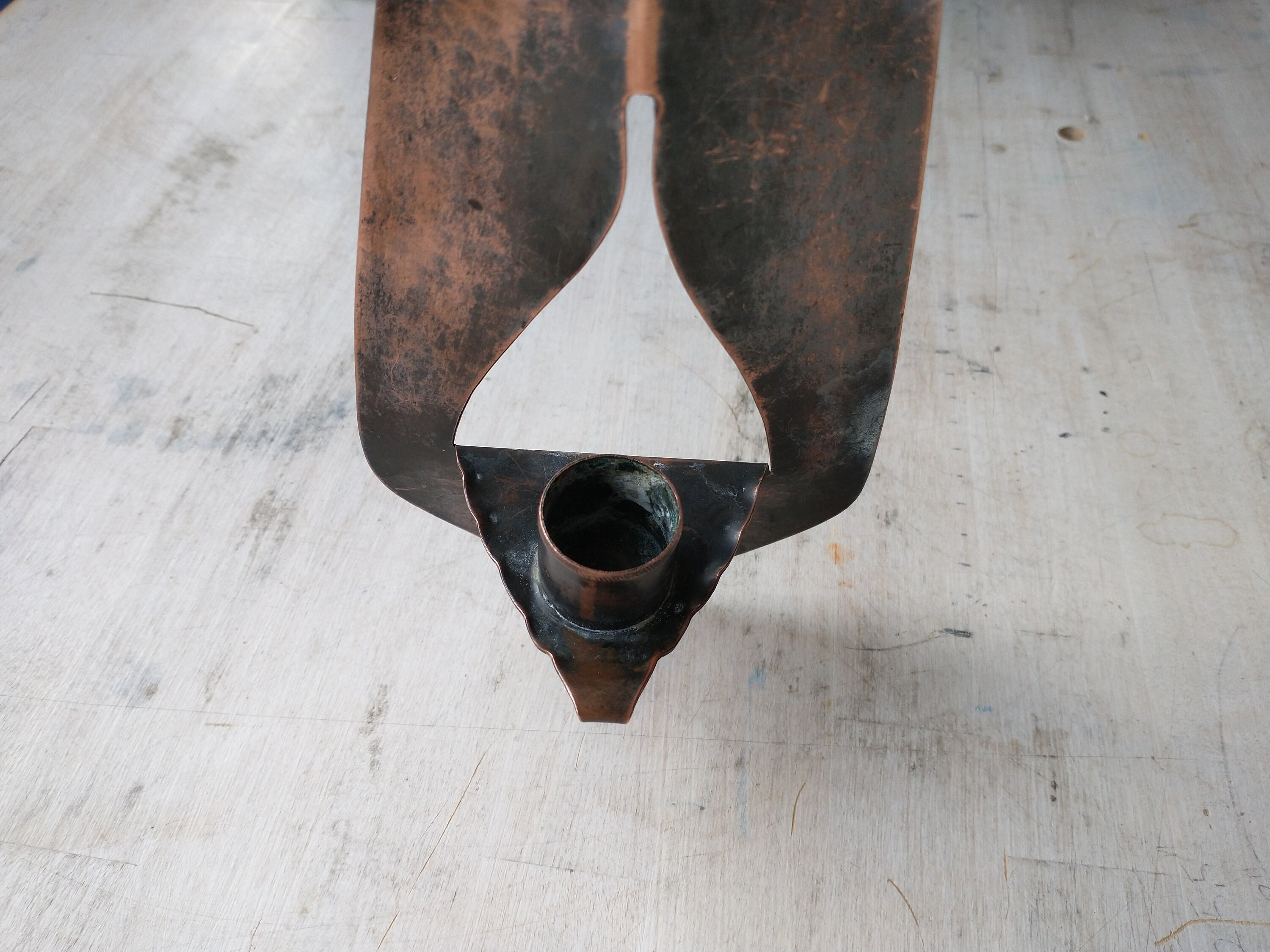 Unique Hammered Copper Candle Sconce Etsy