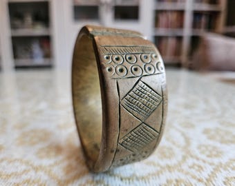 Primitive African Antique Bronze Cuff/Tribal Jewelry