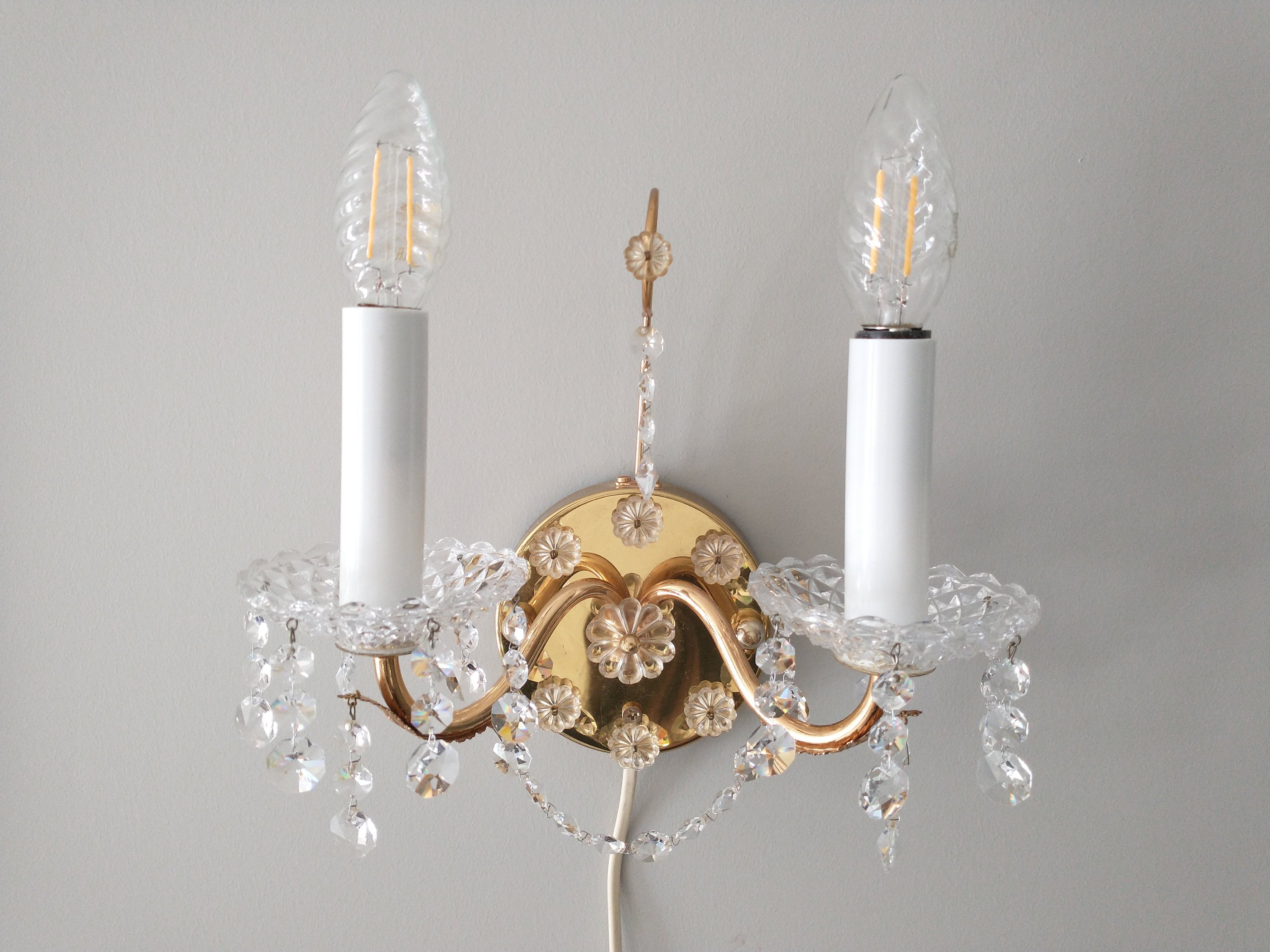 Gold crystal sconce online