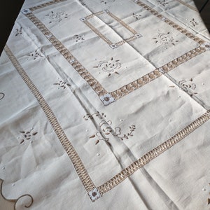 Norwegian Hand Embroidered Tablecloth / Folk Art / Holiday Ornament