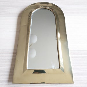 Elegant Arched Brass Wall Mirror, Vintage Ornament