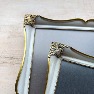 Pair Elegant Scandinavian Vintage Bronze Picture Frames, Wedding