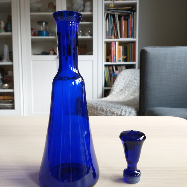 Simply Blue, Vintage Kristall Karaffe, Vase, Hochzeitsgeschenk