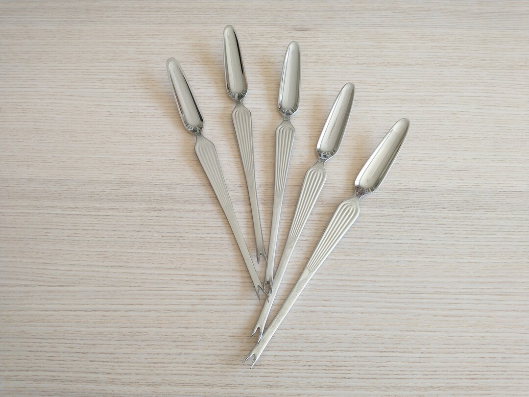Set of 5 Hackman Scandia Lobster Forks / Alien / Mid-century