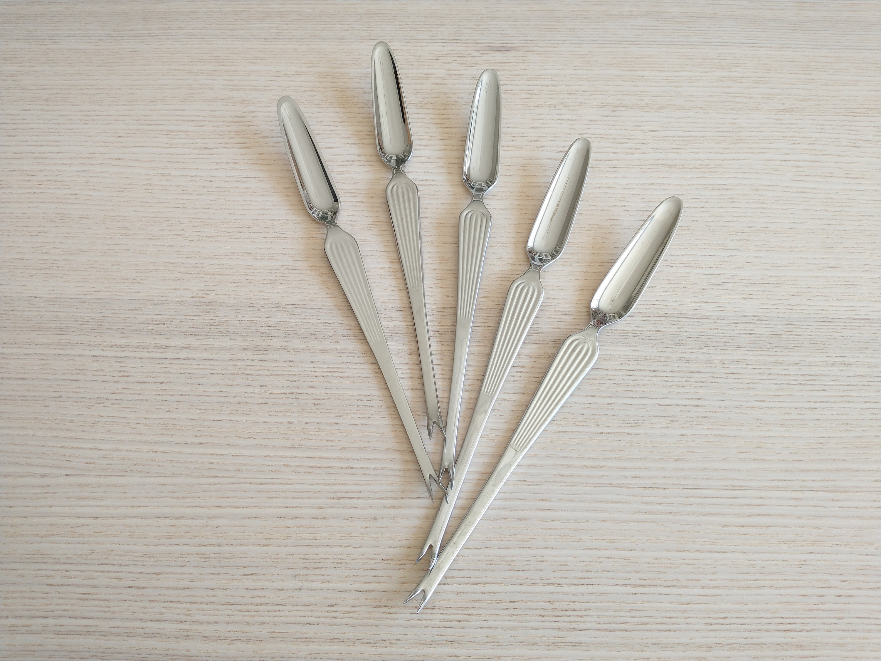 Set of 5 Hackman Scandia Lobster Forks / Alien / Mid-century