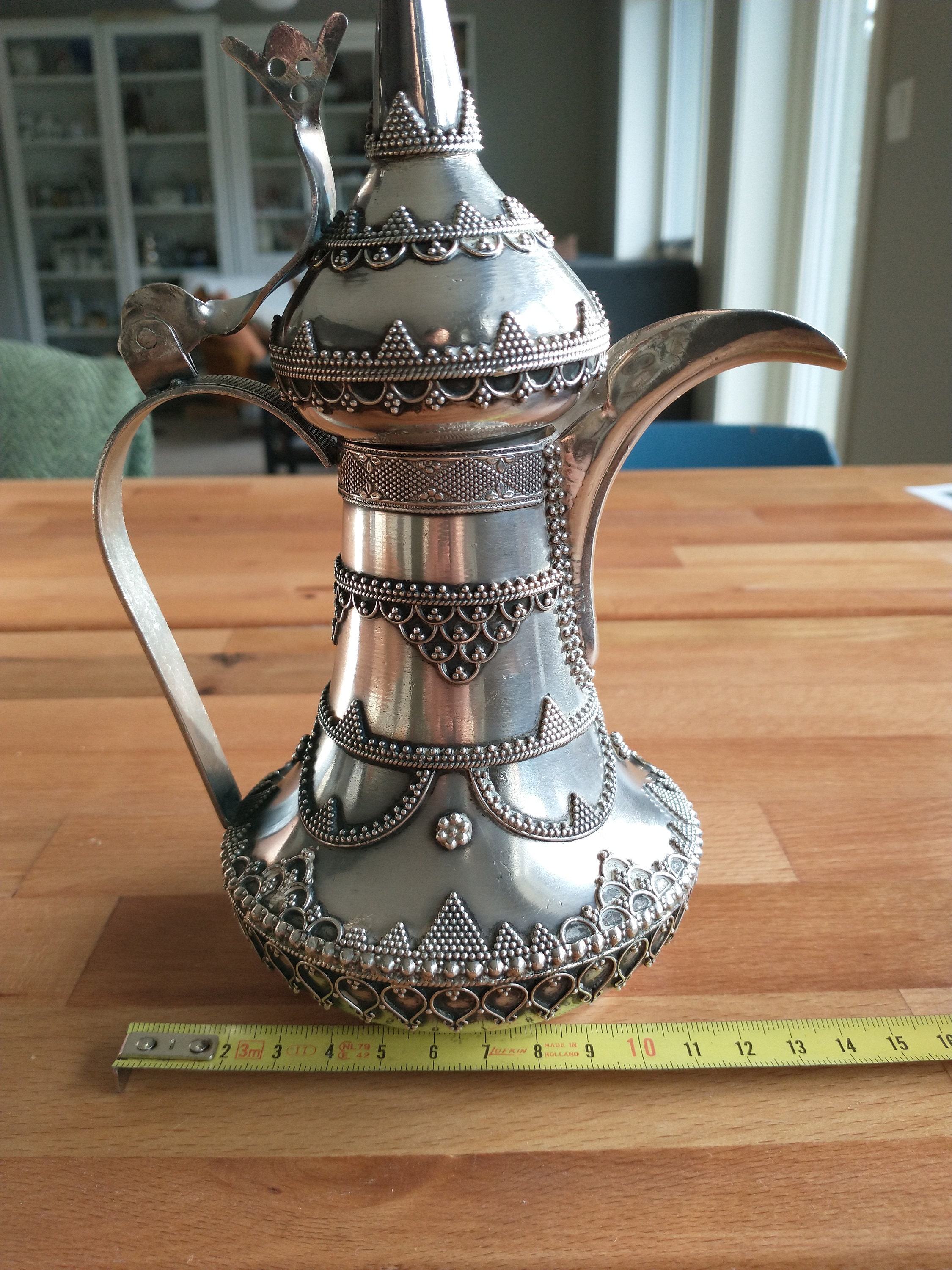 アンティーク　古道具　アラブ式コーヒーメーカー ダラー、アラビアコーヒーポット、925 シルバー、アンティーク