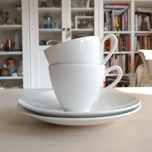 Rorstrand Blue Fire Cup and Plate / Rorstrand / White / Swedish Design