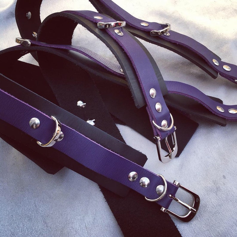 BDSM Genuine Latigo Leather Thigh and Knee/ankle Restraints. Etsy