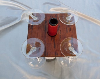 over the wine bottle wine glass holder will hold four glasses stem up or rim up perfect for counter top display or the back yard deck