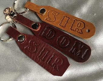 Keychain genuine leather with this beautiful 1” fancy deep stamping