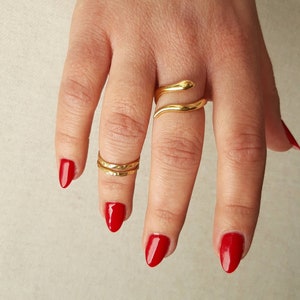 Gold tubes ring /'/' Physis/'/' handmade Greek ring design BRASS metal gold-plated 18K Gold plated Tube ring statement tubes gold-plated ring