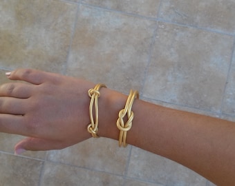 Knots Bangle Cuff Bracelet "Symbols" Collection/Single Knot Bangle Bracelets/ Ancient Greek Knots Layered Bracelets/ Stacked knots bracelets