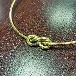 Eternity Knot Choker Necklace Gold-plated Collar, Gold Minimal Choker Necklace Grecian-style Symbols'' handmade BRASS metal gold-plated image 4