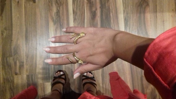 Gold tubes ring /'/' Physis/'/' handmade Greek ring design BRASS metal gold-plated 18K Gold plated Tube ring statement tubes gold-plated ring