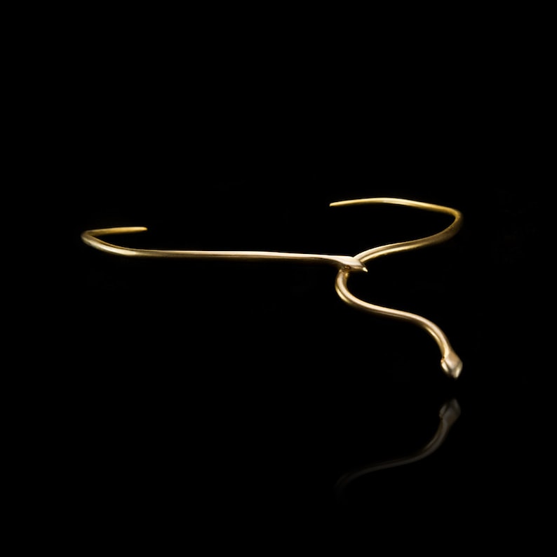 Snake Tie necklace '' Ofis '' handmade BRASS metal in gold-plated 18K image 7