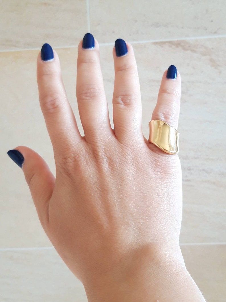 Gold tubes ring /'/' Physis/'/' handmade Greek ring design BRASS metal gold-plated 18K Gold plated Tube ring statement tubes gold-plated ring