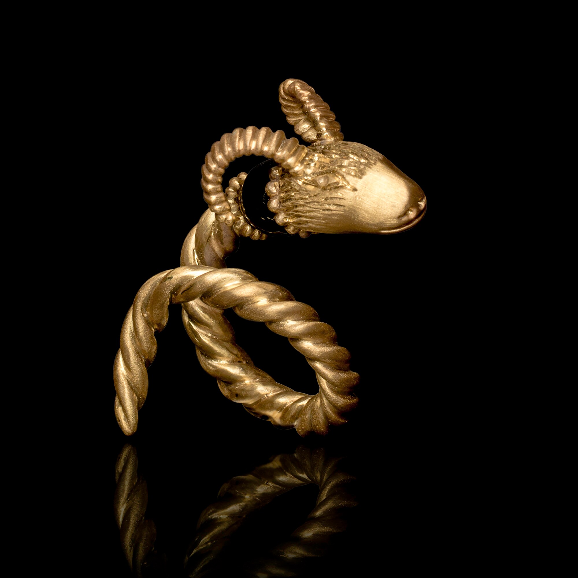 Ram Rng Handmade Gold-plated Ram Ring: Onyx Stone, Ancient Greek Jewelry - Etsy