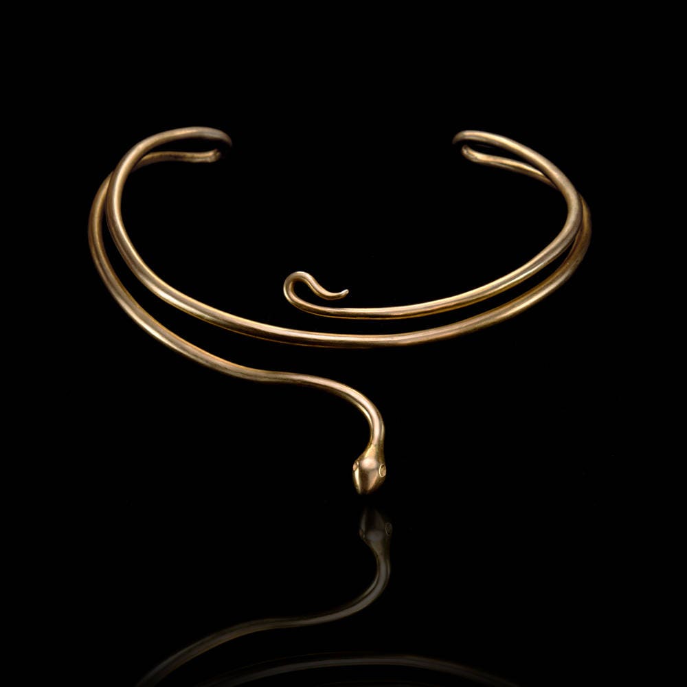 Snake Entwined Necklace '' Ofis '' handmade