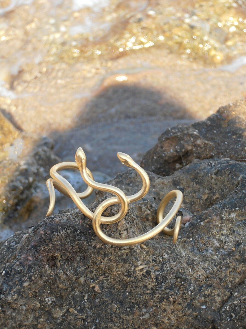 Two Snakes Bracelet ''Ófis'' Handmade BRASS Etsy