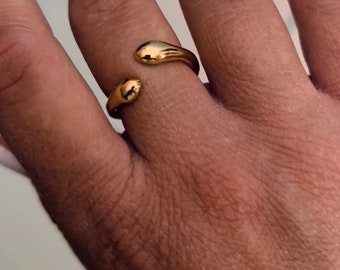 18K Solid Gold Snake Ring: Handmade Greek Jewelry