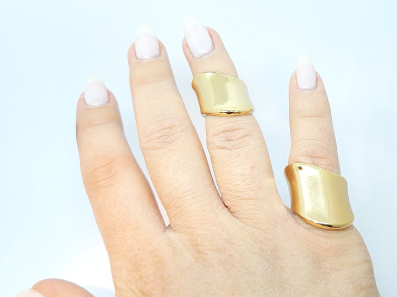 Gold tubes ring /'/' Physis/'/' handmade Greek ring design BRASS metal gold-plated 18K Gold plated Tube ring statement tubes gold-plated ring