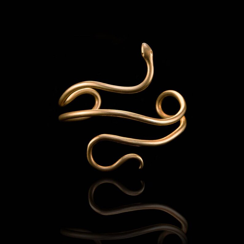 Single Snake Bracelet /'/'\u00d3fis/'/' Gold Cuff Minimal Gold Bracelet Handmade BRASS metal gold plated jewel