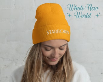 Starborn - Bookish Girlfriend Inspired Embroidered Cuffed Beanie - Crescent City ToG SJM Fae Aelin Throne of Glass Bryce Ruhn Sarah J Maas