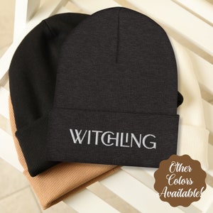 Witchling - Bookish Girlfriend Inspired Embroidered Cuffed Beanie - ToG Manon Abraxos Thirteen Witch SJM Fae Aelin Throne of Glass Rowan